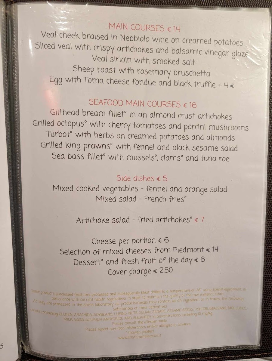Menu - La Conca Pizzeria photo 1